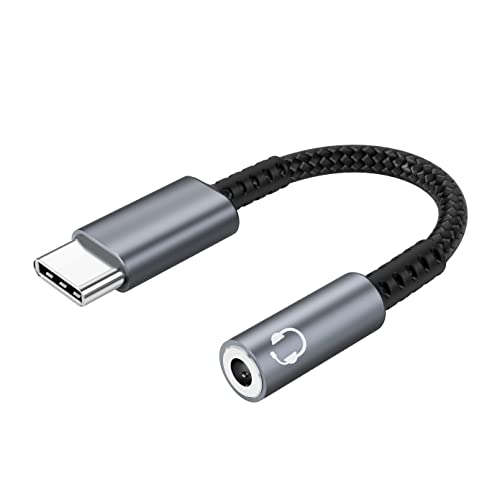 INF USB-C zu 3,5 mm Adapter für Kopfhörer, Handys mit USB-C-Buchse, Geräte mit USB-C, 13,5 cm, 1x Audioadapter (Grau) von INF
