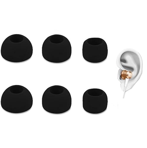 INF Universal Ohrhörer-Polster für In-Ear-Kopfhörer, Ohrstöpsel, Ohrpolster, Silikon, bequem, schallisolierend, 3er-Pack, schwarz von INF