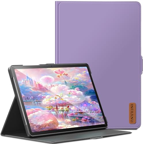 INFILAND Hülle für Samsung Galaxy Tab A9+/ A9 Plus 11 Zoll 2023 (SM-X210/ X216/ X218), [Schutzhülle Ultradünne PU Leder] [Multi Winkel Ständer] [ Auto Wachen/Schlafen], Lavendel von INFILAND