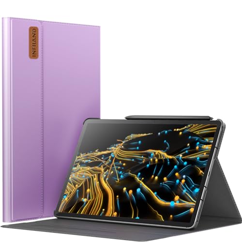 INFILAND Hülle für Samsung Galaxy Tab S9 FE+ Plus/S9+ Plus 2023, Multi-Winkel Ständer Schutzhülle mit Stifthalter für Galaxy Tab S9 FE+ Plus/S9+ Plus 12.4 Zoll Tablet, Auto Schlaf/Wach, Lavendel von INFILAND