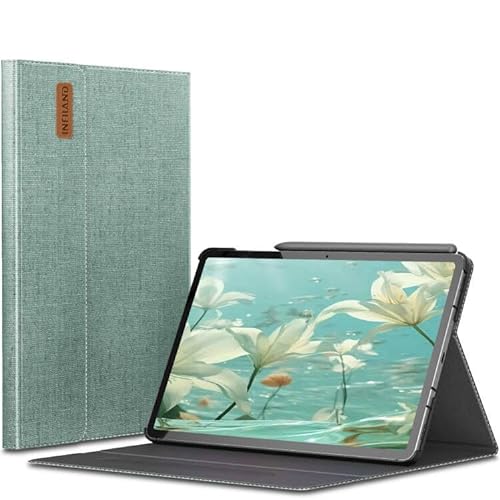 INFILAND Hülle für Samsung Galaxy Tab S9 FE/S9 2023 mit S Pen Halter, Ultra Dünn Multi-Winkel Ständer Hülle für Galaxy Tab S9 FE 10.9Zoll/S9 11Zoll, Auto Schlaf/Wach Funktion, Mintgrün von INFILAND