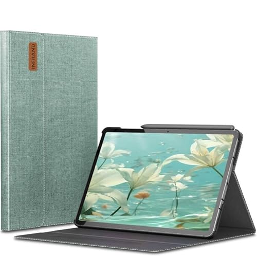 INFILAND Hülle für Samsung Galaxy Tab S9 FE/S9 2023 mit S Pen Halter, Ultra Dünn Multi-Winkel Ständer Hülle für Galaxy Tab S9 FE 10.9Zoll/S9 11Zoll, Auto Schlaf/Wach Funktion, Mintgrün von INFILAND