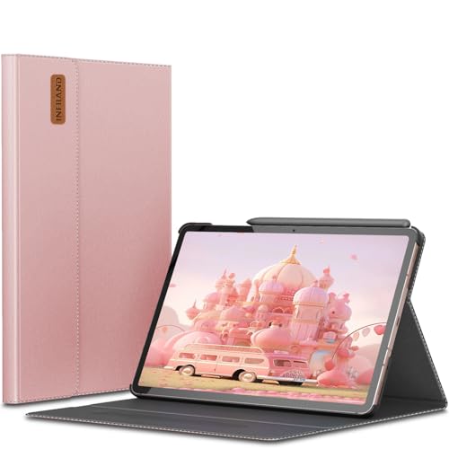 INFILAND Hülle für Samsung Galaxy Tab S9 FE/S9 2023 mit S Pen Halter, Ultra Dünn Multi-Winkel Ständer Hülle für Galaxy Tab S9 FE 10.9Zoll/S9 11Zoll, Auto Schlaf/Wach Funktion, Rose Gold von INFILAND