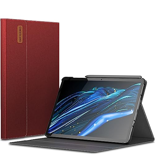 INFILAND Hülle für Samsung Galaxy Tab S9 FE/S9 2023 mit S Pen Halter, Ultra Dünn Multi-Winkel Ständer Hülle für Galaxy Tab S9 FE 10.9Zoll/S9 11Zoll, Auto Schlaf/Wach Funktion, Rot von INFILAND