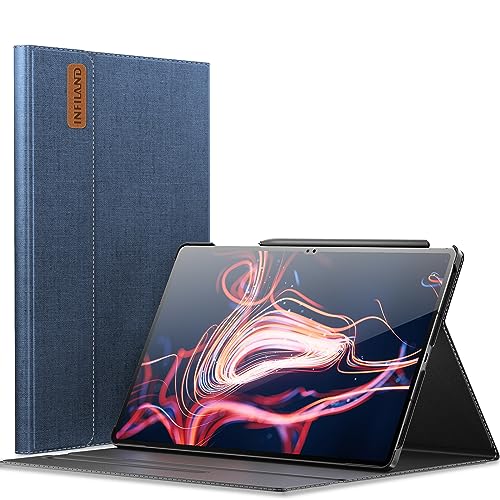 INFILAND Hülle für Samsung Galaxy Tab S9 Ultra 14.6 Zoll 2023 Release [SM-X910/916/918], Multi-Winkel Ständer Hülle für Galaxy tab S9 Ultra, [Auto Schlaf/Wach Funktion], Marine von INFILAND