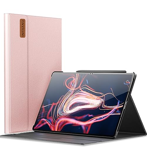 INFILAND Hülle für Samsung Galaxy Tab S9 Ultra 14.6 Zoll 2023 Release [SM-X910/916/918], Multi-Winkel Ständer Hülle für Galaxy tab S9 Ultra, [Auto Schlaf/Wach Funktion], Rose Gold von INFILAND