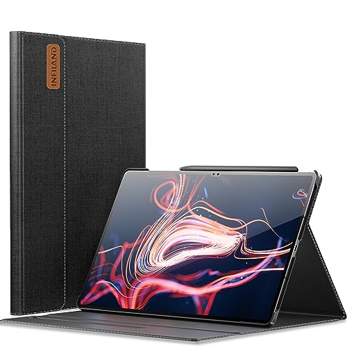 INFILAND Hülle für Samsung Galaxy Tab S9 Ultra 14.6 Zoll 2023 Release [SM-X910/916/918], Multi-Winkel Ständer Hülle für Galaxy tab S9 Ultra, [Auto Schlaf/Wach Funktion], Schwarz von INFILAND