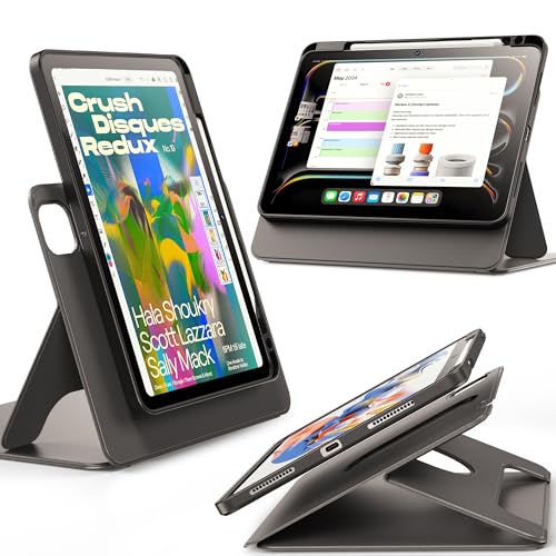 INFILAND Hülle für iPad Pro 11 Zoll 2022/2021/2020/2018 (4./3./2./1. Generation), Abnehmbarer Magnetabdeckung, Vertikal/Horizontal Verstellbarer Ständer, Verbesserte Sicht, Mehrere Winkel, Schiefer von INFILAND
