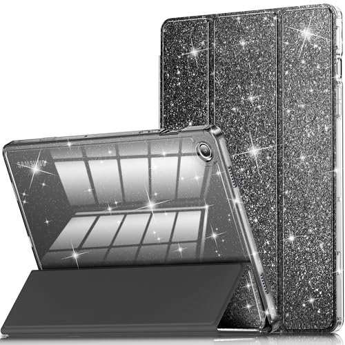 INFILAND Schutzhülle für Galaxy Tab A9 Plus 5G, Glitzer-Lederschutzhülle mit funkelnder klarer Rückseite, für Samsung Galaxy Tab A9+/A9 Plus 11 Zoll 2023 Modell (SM-X210/X216/X218) [Auto Wake/Sleep] von INFILAND