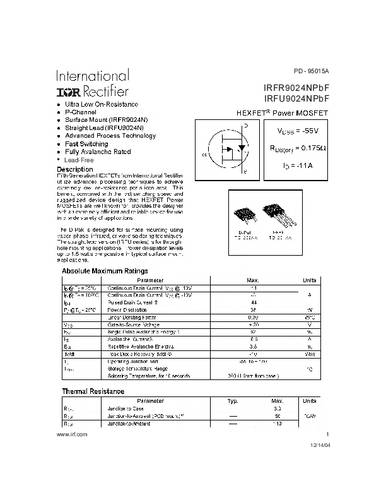 Infineon Technologies IRFR9024NPBF-GURT MOSFET 1 P-Kanal 38W TO-252AA von INFINEON TECHNOLOGIES