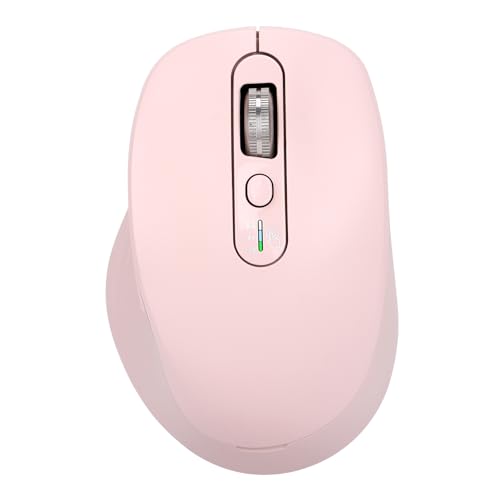 INFINMIND Kabellose Bluetooth-Maus für mehrere Geräte, 2,4 G USB-Empfänger und zwei Bluetooth, 4-Wege-Navigationsmäuse für Computer, Laptop, PC, MacBook, iPad (Rosa) von INFINMIND