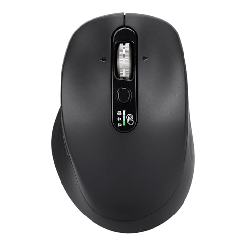 INFINMIND Kabellose Bluetooth-Maus für mehrere Geräte, 2,4 G USB-Empfänger und zwei Bluetooth, 4-Wege-Navigationsmäuse für Computer, Laptop, PC, MacBook, iPad (schwarz) von INFINMIND