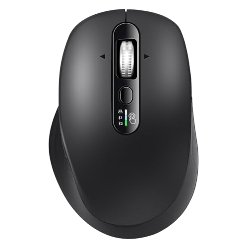 INFINMIND Kabellose Bluetooth-Maus für mehrere Geräte, 2,4 G USB-Empfänger und zwei Bluetooth, 4-Wege-Navigationsmäuse für Computer, Laptop, PC, MacBook, iPad (schwarz) von INFINMIND