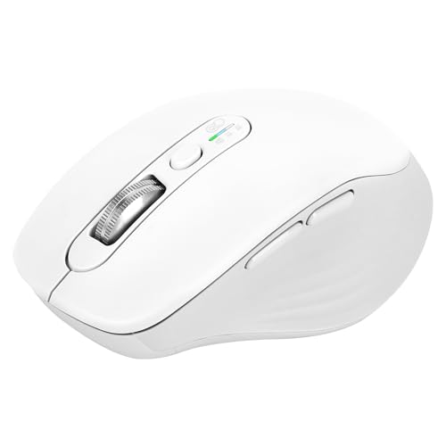 INFINMIND Kabellose Bluetooth-Maus für mehrere Geräte, 2,4 G USB-Empfänger und zwei Bluetooth, 4-Wege-Navigationsmäuse für Computer, Laptop, PC, MacBook, iPad (weiß) von INFINMIND