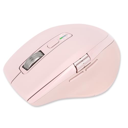 INFINMIND Kabellose Bluetooth-Maus mit Smart Flying Scroll, Daumenrad & ergonomischem Design, Leise 3-Geräte-Maus für Windows/Mac OS/Chrome/Linux/Android (Rosa) von INFINMIND
