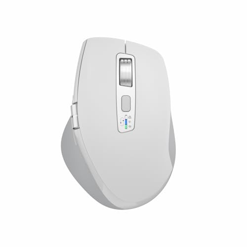 INFINMIND Kabellose Computer-Bluetooth-Maus Mit Intelligentem Fliegendem Scroll, Daumenscroll, Ergonomisch, Leise, 3 Geräte, Für Windows/Mac OS/Chrom/Linux/Android(Weib) von INFINMIND