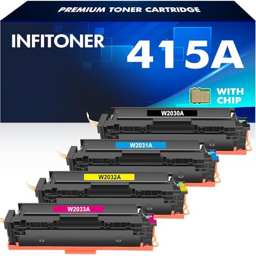 415A 415X M479fdw Toner: (Mit Chip) Kompatible Ersatz für HP 415A 415X Toner für HP Color Laserjet Pro MFP M479fnw M479fdw M479fdn M479dw M454dn M454dw W2030A W2030X W2031A W2032A W2033A 4er-Pack von INFITONER