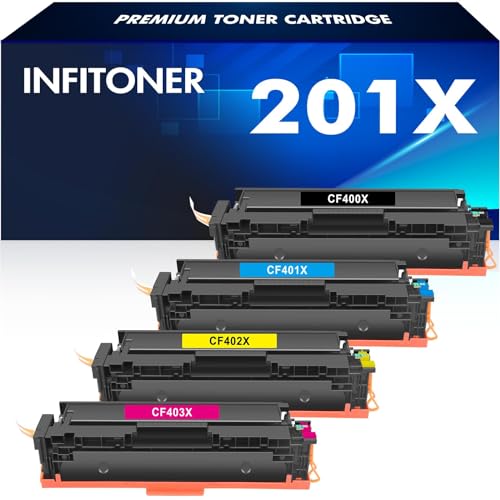 4er-Pack 201X 201A CF400X Kompatibel für HP 201X M277dw Toner Color Laserjet pro MFP M277n M252dw M274n M252n M277c6 M277 M252 M274 CF400A CF401X CF402X CF403X von INFITONER