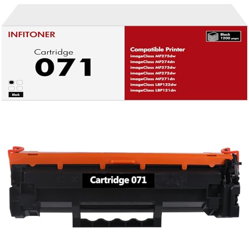 INFITONER 071 071H Toner Kompatibel für Canon 071 071H CRG-071 CRG-071H CRG071 CRG071H Cartridge 071 Tonerkartusche als Ersatz für i-SENSYS LBP122dw MF272dw MF275dw Drucker (Schwarz,1er-Pack) von INFITONER