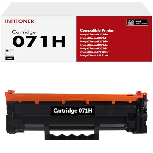 INFITONER 071H 071 Toner Kompatibel für Canon 071H 071 CRG-071H CRG071H CRG-071 CRG071 Cartridge 071H Tonerkartusche als Ersatz für i-SENSYS LBP122dw MF272dw MF275dw Drucker ( Schwarz,1er-Pack ) von INFITONER