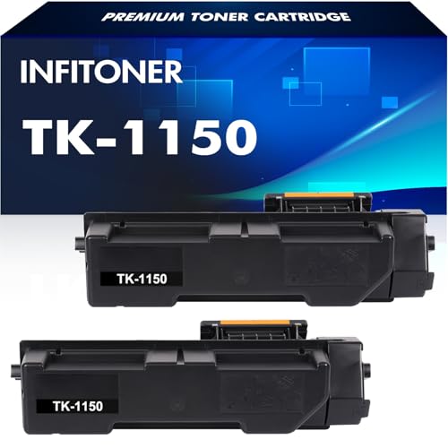 INFITONER 2X TK1150 Kompatibel für Kyocera TK-1150 TK 1150 Toner-Kartusche Ecosys P2235dw P2235dn M2135dn M2635dn M2735dw P2235 M2135 M2635 M2735 Drucker (Schwarz, 2er-Pack) von INFITONER