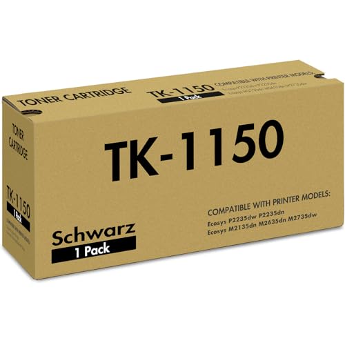 TK-1150 Kompatibel Toner für Kyocera TK1150 TK-1150 TK 1150 Ecosys M2135dn M2635dn M2735dw P2235dn P2235dw M2135 M2635 M2735 P2235 Series Drucker (Schwarz, 1er-Pack) von INFITONER