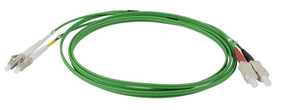 INFRALAN© Duplex Patchkabel LC-SC OM5 -- 10m LSZH 2mm limettengrün von INFRALAN