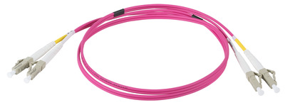 INFRALAN© Duplex Patchkabel LC-LC OM4 -- 1,5m LSZH 2mm erikaviolett von INFRALAN