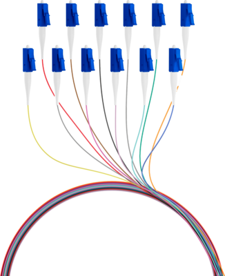 INFRALAN© Faserpigtail LC OS2 G652D -- farbiges Set 2m - 12 Stück von INFRALAN