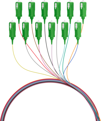 INFRALAN© Faserpigtail SC/APC OS2 G652D -- farbiges Set 2m - 12 Stück von INFRALAN