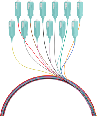INFRALAN© Faserpigtail SC OM3  -- farbiges Set 2m - 12 Stück von INFRALAN