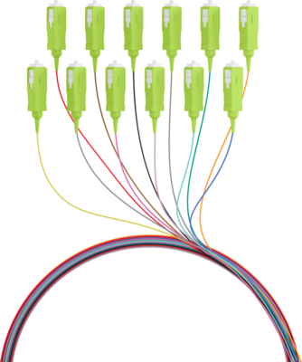 INFRALAN© Faserpigtail SC OM5  -- farbiges Set 2m - 12 Stück von INFRALAN