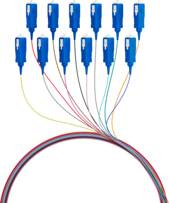 INFRALAN© Faserpigtail SC OS2 G652D -- farbiges Set 2m - 12 Stück von INFRALAN