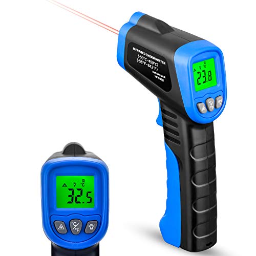Infrarot Thermometer Digital,INFURIDER YF-981B Laser Infrarot Temperaturmesser Temperaturmessgerät -58℉- 842℉,12:1 Laser Thermometer Temperaturpistole für Pizzaofen, HVAC und Küche von INFURIDER