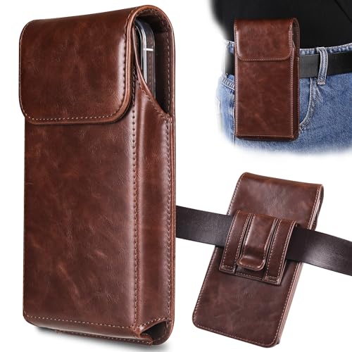 INGIDO Handy Gürteltasche für iPhone 16 Pro Max 15 Pro Max 14 Pro Max 13 Pro Max 12 Pro Max 11 Pro Max 16 Plus 15 Plus 14 Plus, Premium Leder Tasche mit Gürtelclip Gürtel Halterung, Kaffee -L von INGIDO
