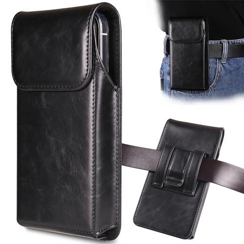 INGIDO Handy Gürteltasche für iPhone 16 Pro Max 15 Pro Max 14 Pro Max 13 Pro Max 12 Pro Max 11 Pro Max 16 Plus 15 Plus 14 Plus, Premium Leder Tasche mit Gürtelclip Gürtel Halterung, Schwarz -L von INGIDO