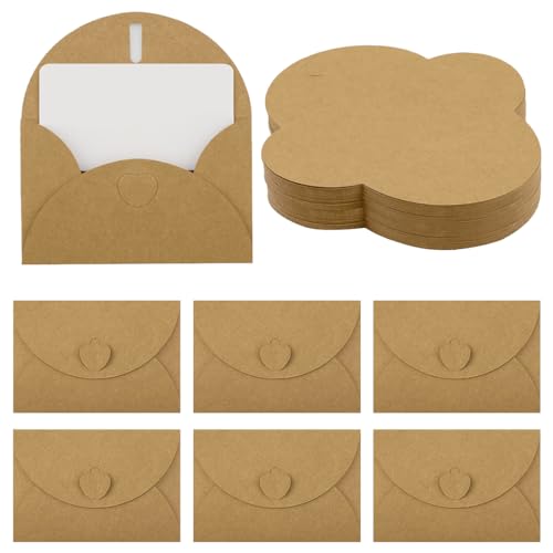 INGJIA 25 Mini Briefumschläge mit Karten Vintage Mini Kraftpapier Umschläge Blanko Kärtchen kleine briefumschlägemit Herz Verschluss für Geschenkkarten DIY Dankeskarten INGJIA 25 Mini Briefumschläge mit Karten Vintage Mini Kraftpapier Umschläge Blanko Kärtchen kleine briefumschlägemit Herz Verschluss für Geschenkkarten DIY Dankeskarten von INGJIA