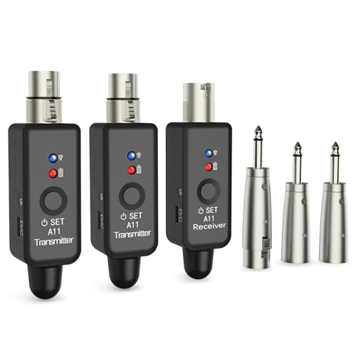 INGPARTNER A11-2 2,4GHz Drahtloses Mikrofon-System – Transmitter & Receiver mit 4 Kanälen, Plug-on XLR-Adapter, geeignet für dynamische/Kondensatormikrofone, Audiomixer, DSLR-Kamera, PA-System INGPARTNER A11-2 2,4GHz Drahtloses Mikrofon-System – Transmitter & Receiver mit 4 Kanälen, Plug-on XLR-Adapter, geeignet für dynamische/Kondensatormikrofone, Audiomixer, DSLR-Kamera, PA-System von INGPARTNER