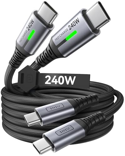INIU 240W USB C Kabel, [2Pack 2m] PD Schnellladekabel USB C auf USB C, Nylon Geflochten Ladekabel USBC Ladegerät für iPhone 16 15 Pro Max Samsung Galaxy S25 S24 S23 Ultra Pixel 7 iPad Pro MacBook Air von INIU