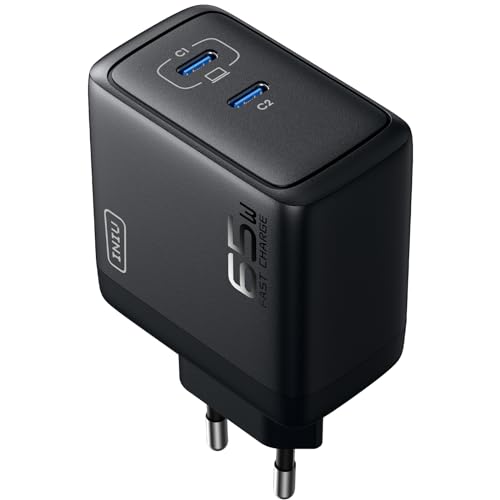 INIU 65W USB C Ladegerät, 2Ports USB C Netzteil Steack Adapter GaN II Tech Schnellladegerät PD Fast Charger, Kompakt Platzsparend, für iPhone 15 14 13 Pro Max, Galaxy S23 MacBook Pro iPad Pro/Air usw von INIU