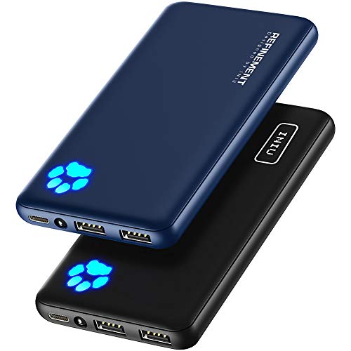 INIU Power Bank, [2 Pack] 10000mAh Slim & Light USB C Handyakkus (in & Out) Powerbank, 3A Externer Akku Klein Aber Stark Kompatibel mit iPhone 15 14 13 12 11 X Pro Max Samsung Huawei Xiaomi iPad von INIU