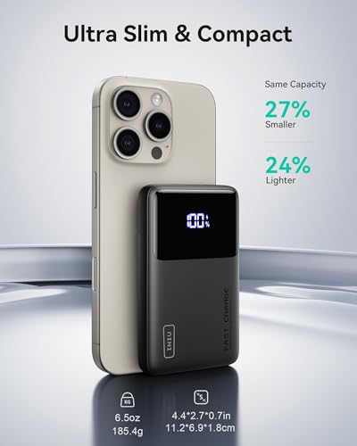 INIU Power Bank, Schlankstes 10000mAh 45W PD tragbares Ladegerät, USB C In&Out Schnellladeakkupack, Externe Handy-Powerbank kompatibel mit iPhone 16 15 14 13 12 Samsung S22 S21 Google iPad usw INIU Power Bank, Schlankstes 10000mAh 45W PD tragbares Ladegerät, USB C In&Out Schnellladeakkupack, Externe Handy-Powerbank kompatibel mit iPhone 16 15 14 13 12 Samsung S22 S21 Google iPad usw von INIU