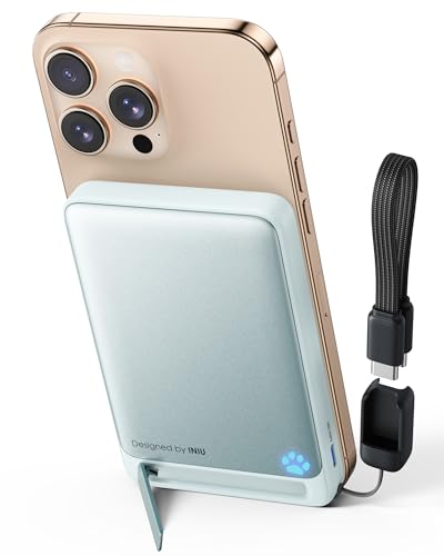 INIU Qi2-zertifizierte 45W Magnetische Powerbank, 10000mAh Ultradünn Externe Batterie, USB C in&Out Wireless Powerbank Schnellaufladung für iPhone 16 15 14 Pro Max Mag Safe Case, Hellblau INIU Qi2-zertifizierte 45W Magnetische Powerbank, 10000mAh Ultradünn Externe Batterie, USB C in&Out Wireless Powerbank Schnellaufladung für iPhone 16 15 14 Pro Max Mag Safe Case, Hellblau von INIU