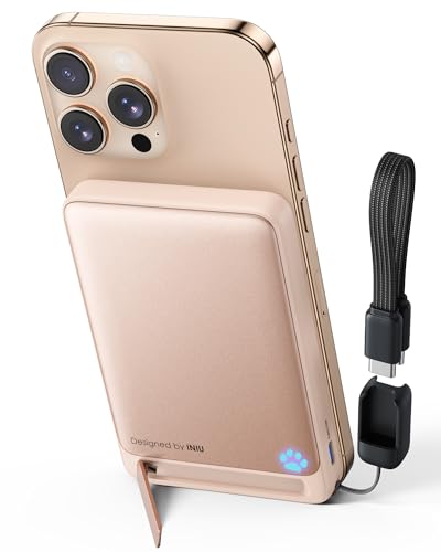 INIU Qi2-zertifizierte 45W Magnetische Powerbank, 10000mAh Ultradünn Externe Batterie, USB C in&Out Wireless Powerbank Schnellaufladung für iPhone 16 15 14 Pro Max Mag Safe Case von INIU