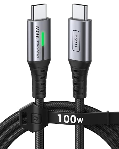 INIU USB C Kabel, 100W [1m] PD3.0 Schnellladekabel USB C auf USB C, Nylon Geflochten Ladekabel USB-C Ladegerät für iPhone 16 15 Pro Samsung Galaxy S23 S22 S21 Pixel 7 iPad Pro MacBook Air Tablets usw. von INIU