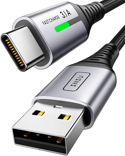INIU USB C Kabel 3m, Typ C 3,1A Handy Ladekabel USB auf USB C Schnellladekabel, Nylon USB-C Aufladekabel Lang für iPhone 16 15 Pro Samsung Galaxy S21 S20 S10 Note 10 Google Pixel 7 6 Xiaomi usw. von INIU
