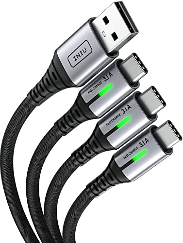 INIU USB-Kabel Typ [3 Stück/0,5+1+3m] USB A auf USB C Kabel Schnellladung Legierung Geflochten Nylon QC 3,0 Typ C Kabel für iPad Xiaomi 11 Huawei Samsung S22 Ultra Pixel 7 6 Pro Switch PS5 ECC. . von INIU