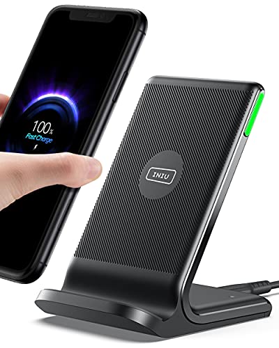 INIU Wireless Charger, 15W Schnellladeständer Kabellose Ladestation Qi-Zertifiziert Ladegerät Kompatibel für iPhone 15 14 13 12 Pro Max Xr Xs X 8 Samsung GalaxyS22 S21 S20 S10 S9 Note10 9 Google usw von INIU