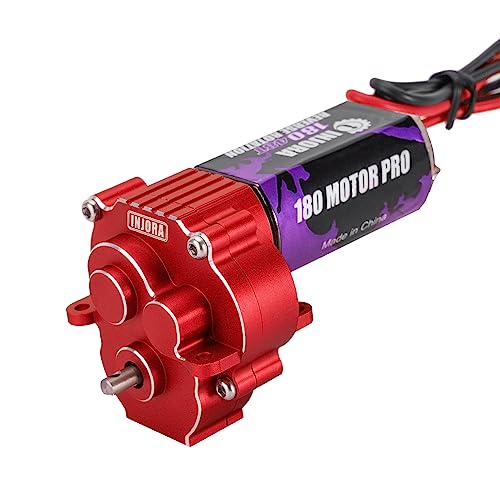 INJORA 180 Pro 48T Motor und Übertragung Getriebe mit Stahl Stock Zahnrad für 1/18 TRX4M Upgrade Teile, Rot von INJORA