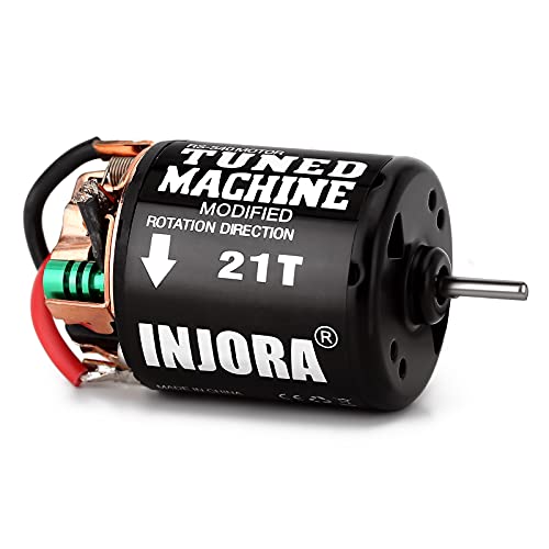 INJORA RC Bürsten Motor 540 Wasserdichter Motor Waterproof Gebürstet Motor für 1/10 Crawler Axial SCX10 AXI03007 90046 TRX4 D90 MST CC01 (21T) von INJORA